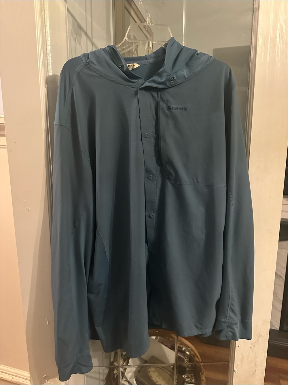 Simms Men’s Lightweight Hooded Shirt Jacket — Slate Blue